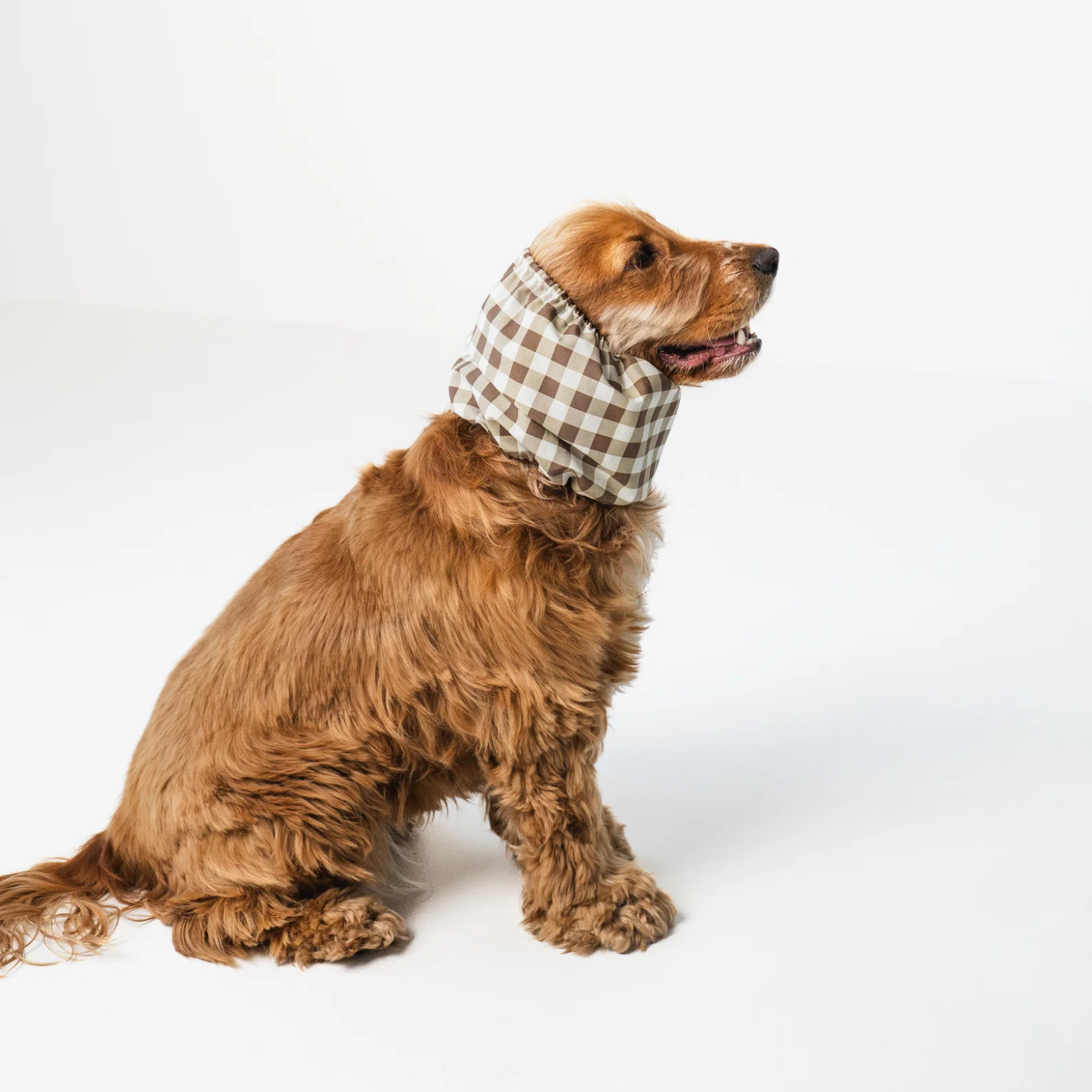 Snood Coton Vichy Marron - Lou and Co